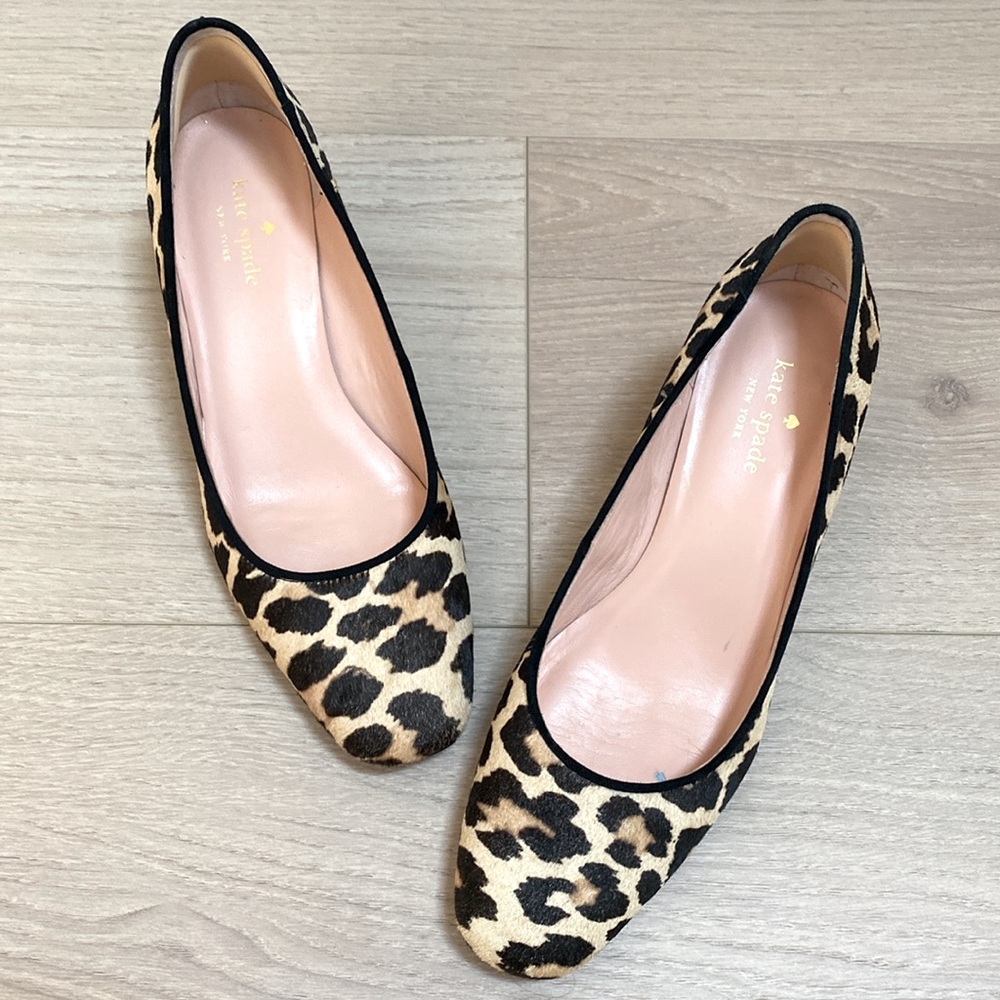 kate spade Leopard Print Ballet Flats - Tan/Black